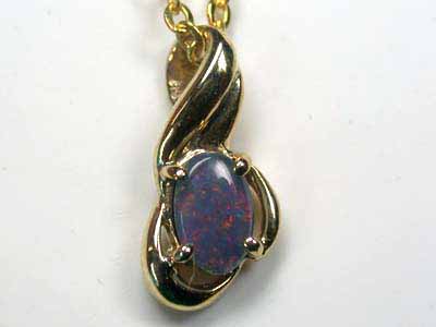 Gold Plated Triplet Opal Pendant