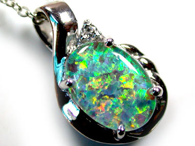 Triplet Opal Sterling Silver Pendant
